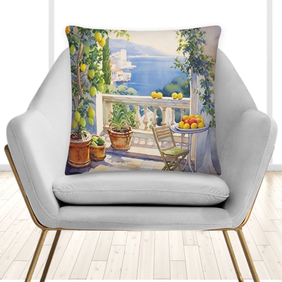 Watercolor Lemon Throw Pillows Abstract  Lemon pillow Citrus Print Pillow