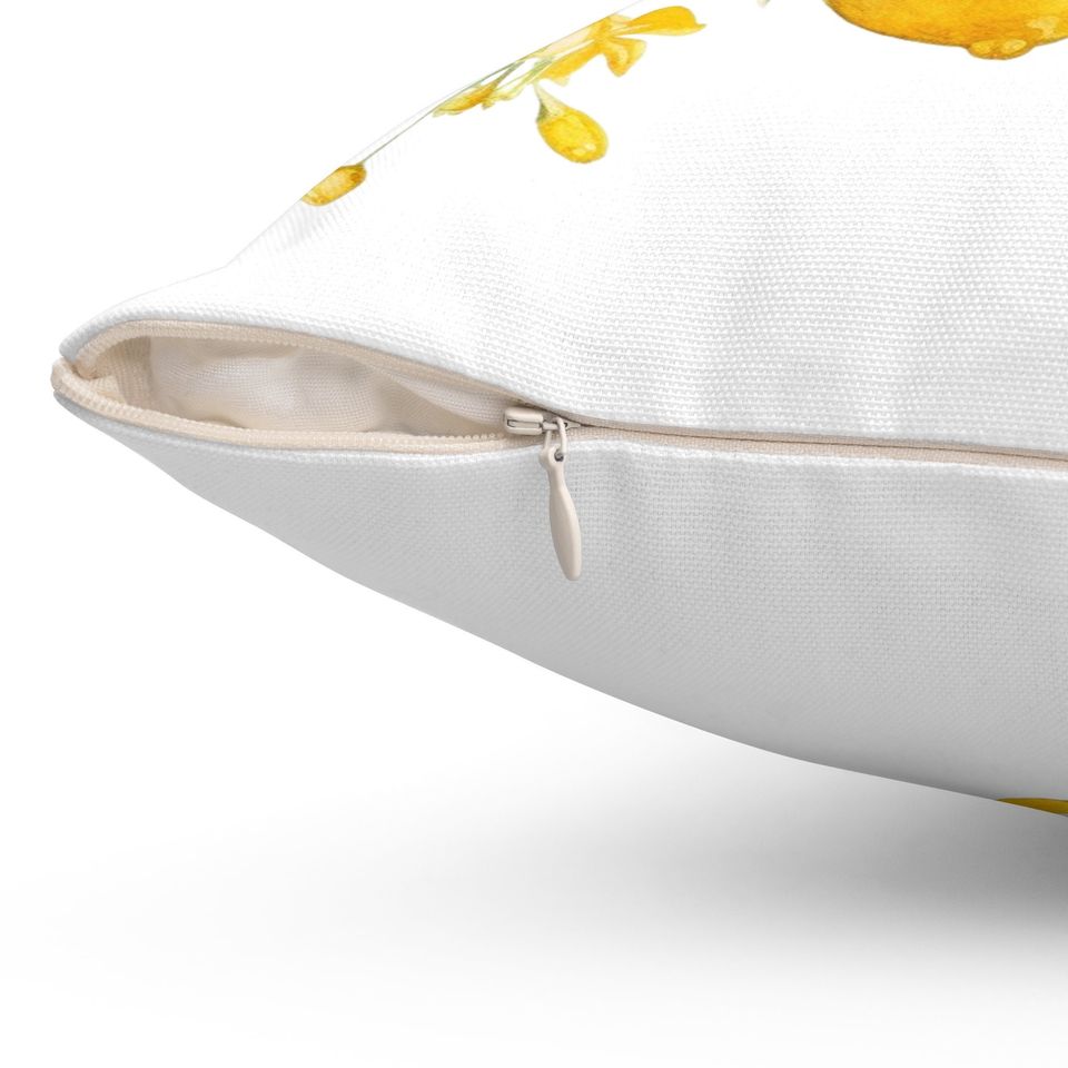 Watercolor Lemon Throw Pillow Abstract  Lemon pillow Square Citrus Print Pillow