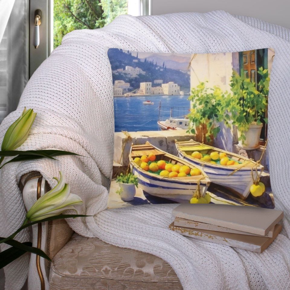 Watercolor Lemon Throw Pillows Abstract  Lemon pillow Citrus Print Pillow
