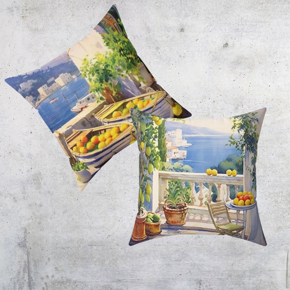 Watercolor Lemon Throw Pillows Abstract  Lemon pillow Citrus Print Pillow