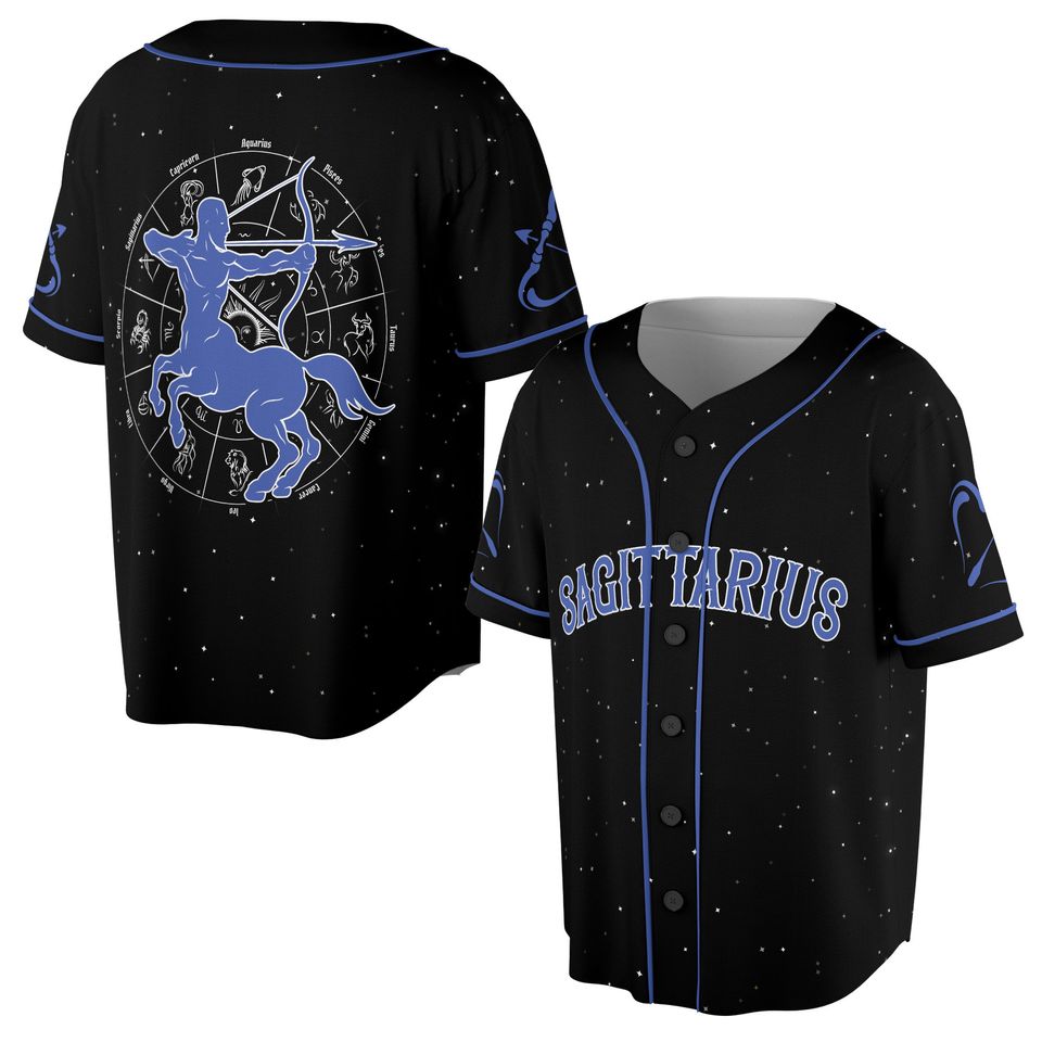 Symbol Zodiac Constellation Sagittarius Star Baseball Jersey