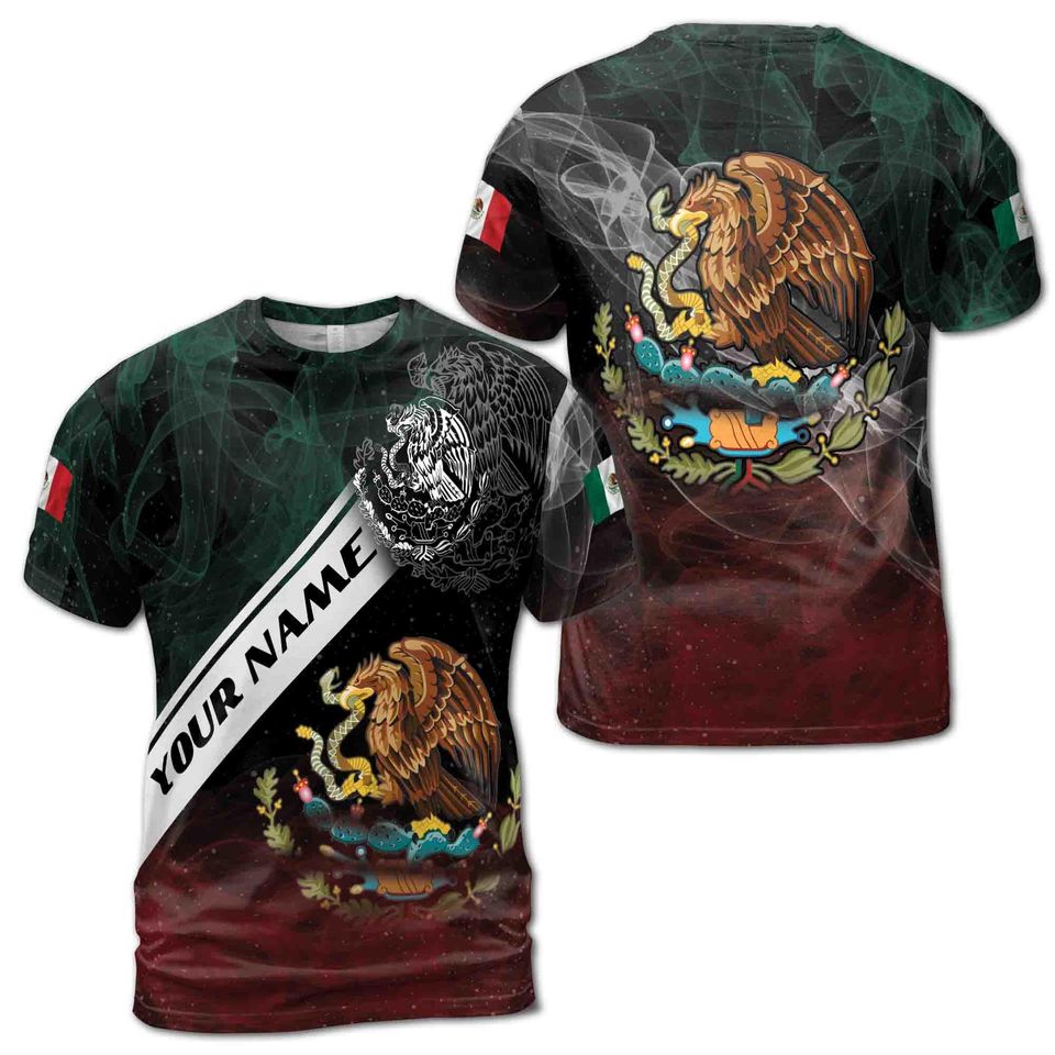 Customized Name Shirts Mexican Flag 3D T-Shirt