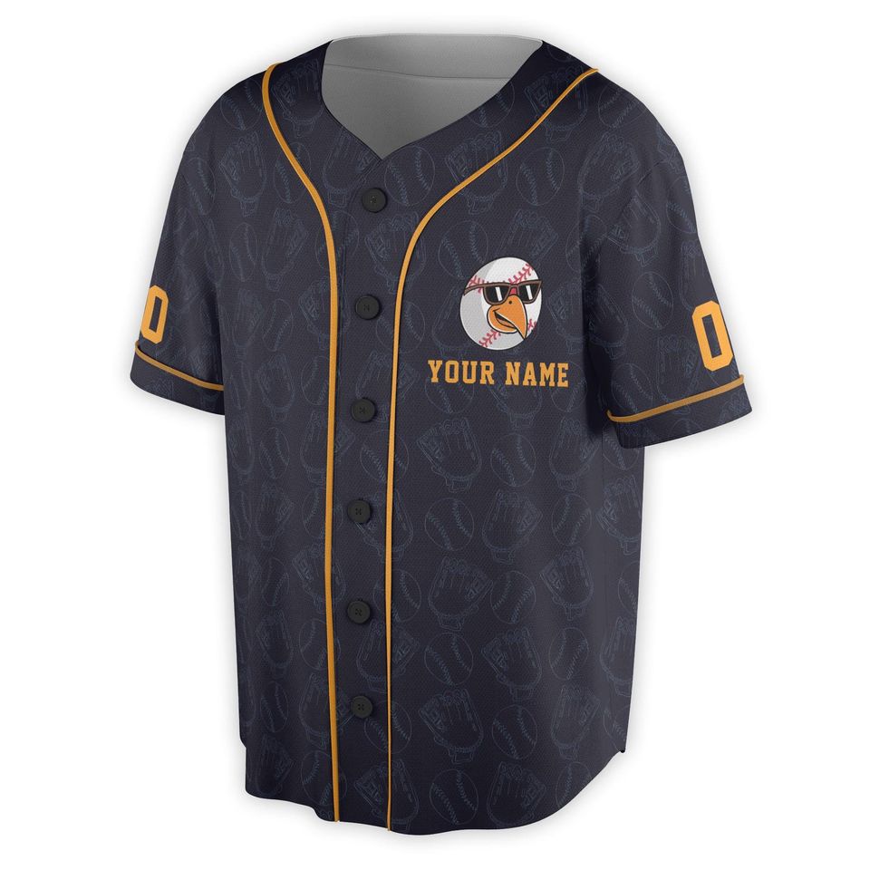 Custom Name Number Baseball Turkey Autumn Baseball Jersey