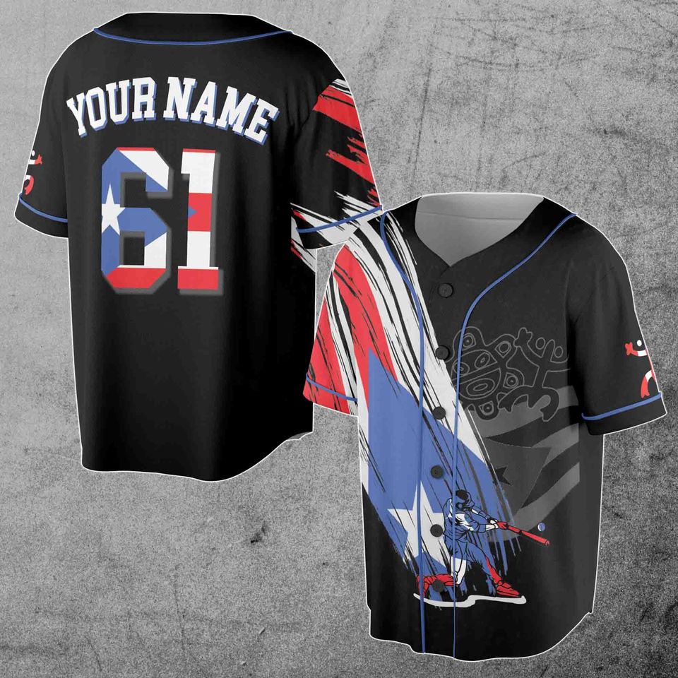 Customize Name Puerto Rico Baseball Jersey