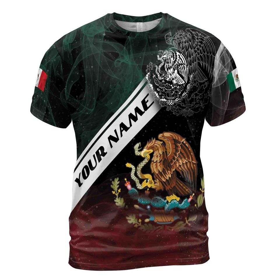 Customized Name Shirts Mexican Flag 3D T-Shirt