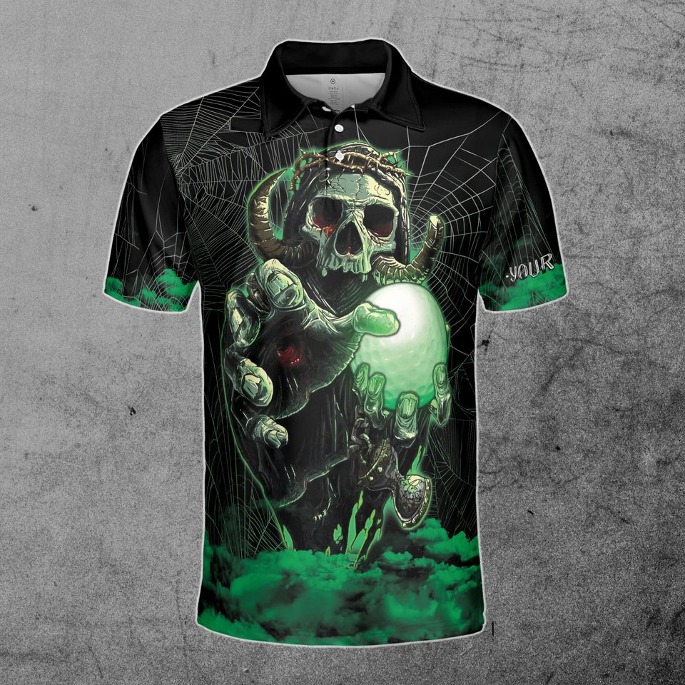 Custom Name Golfing Beacause Murder Is Wrong Golfer Team Golf Men's Polo Shirt