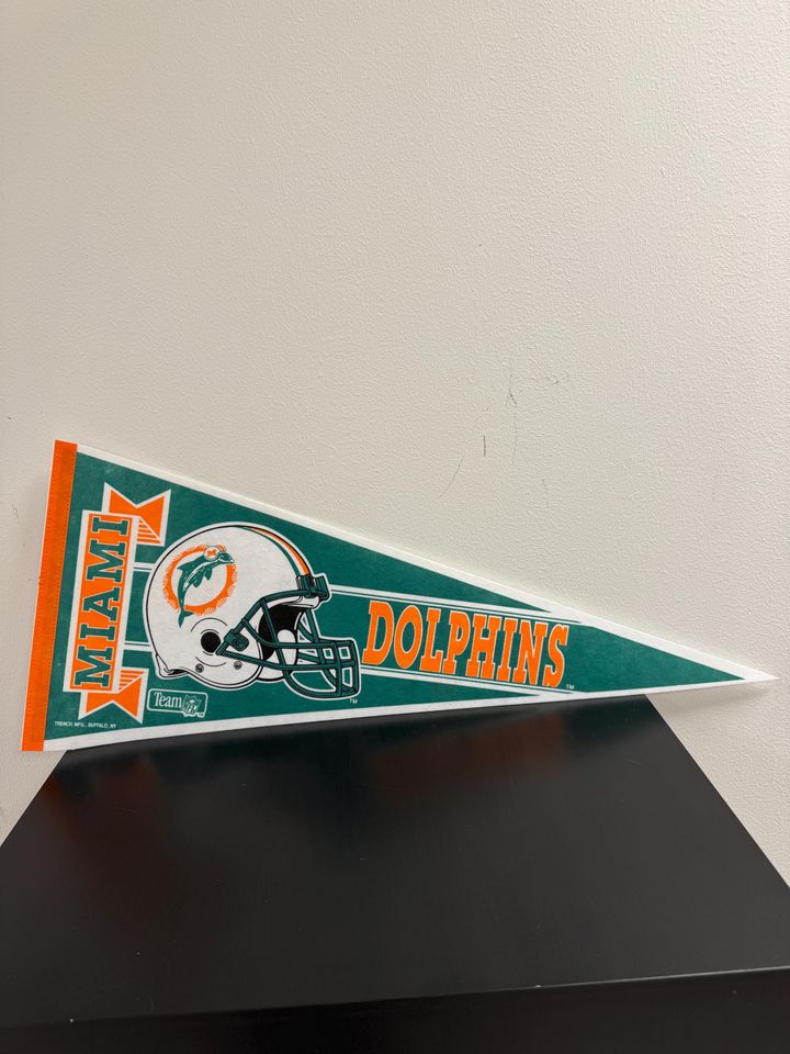 Miami Dolphins football vintage pennant from 1990s