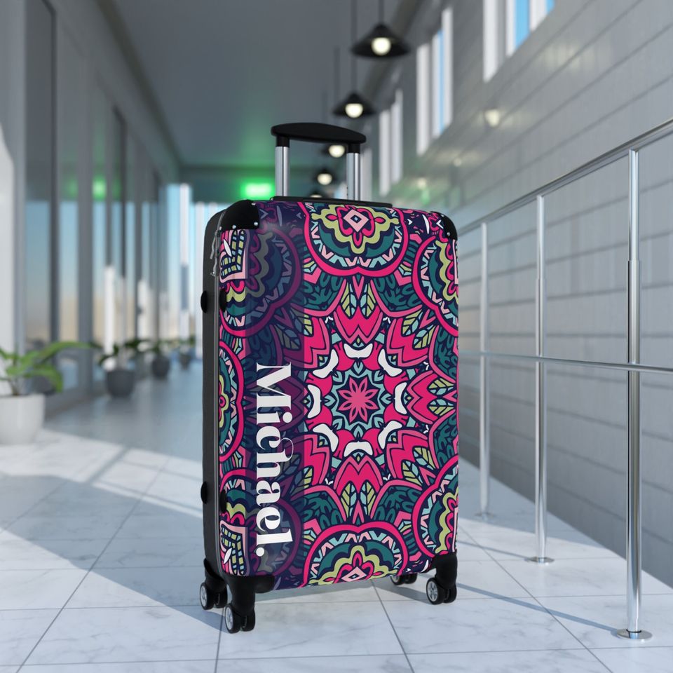 Custom Mandala Suitcase, Mandala Luggage, Travel Bag