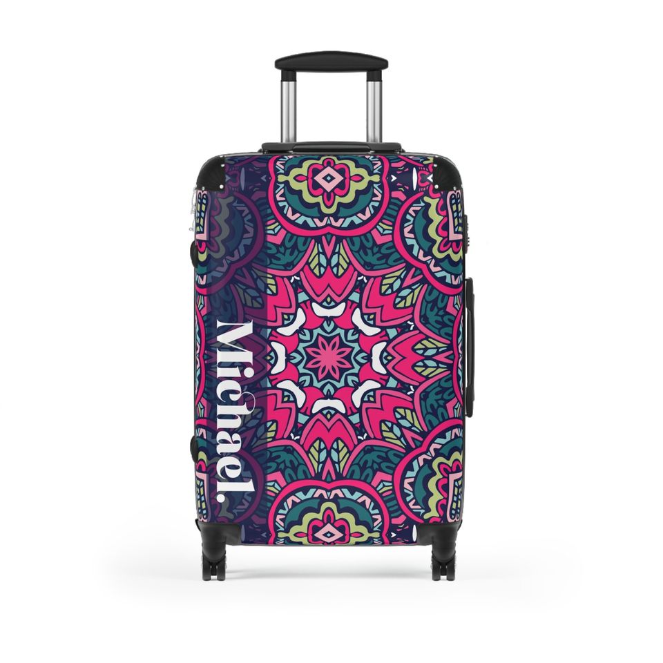 Custom Mandala Suitcase, Mandala Luggage, Travel Bag