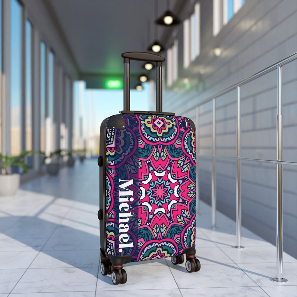Custom Mandala Suitcase, Mandala Luggage, Travel Bag