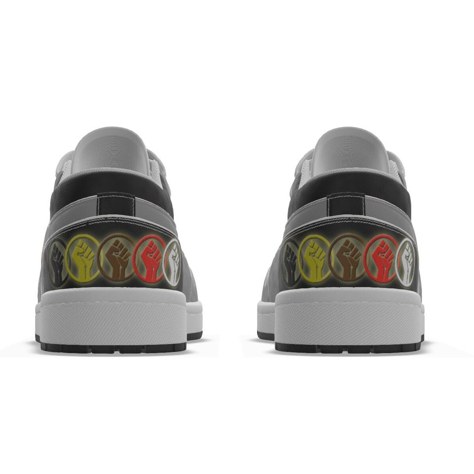 Unity 1 Men's Grey and Black Leather Low Top Sneakers