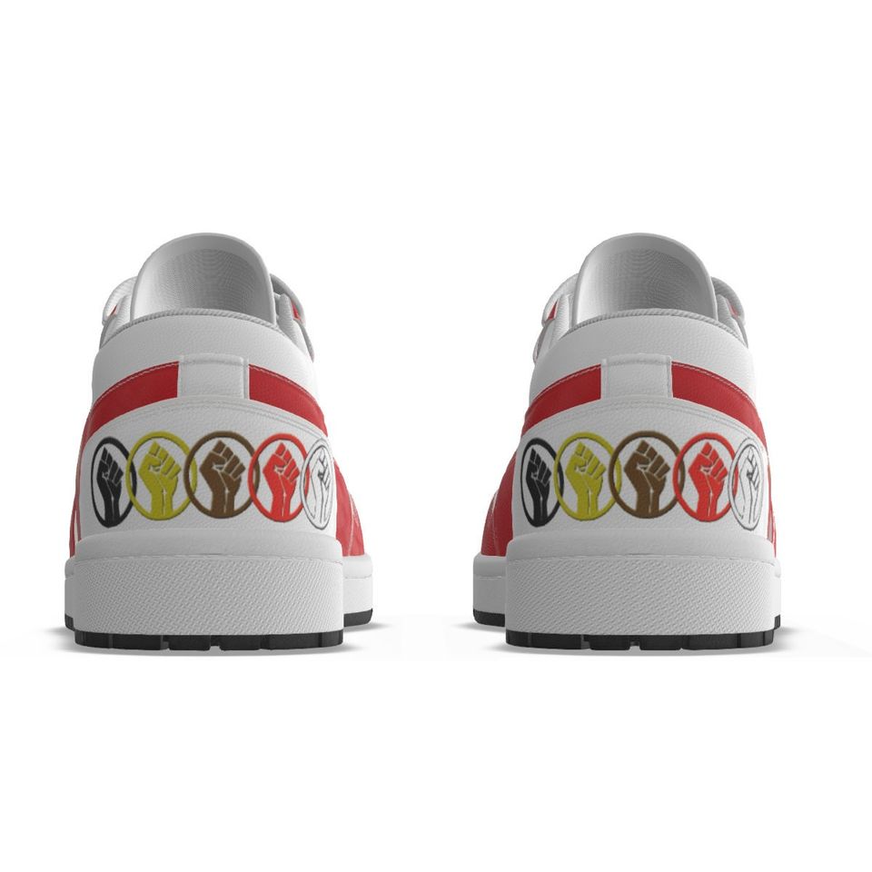 Unity 1's Men's Red and White Leather Low Top Sneakers