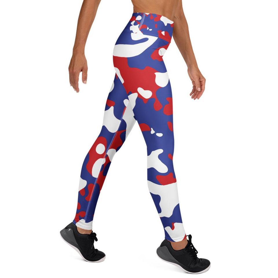 Blue and Red Camo Leggings