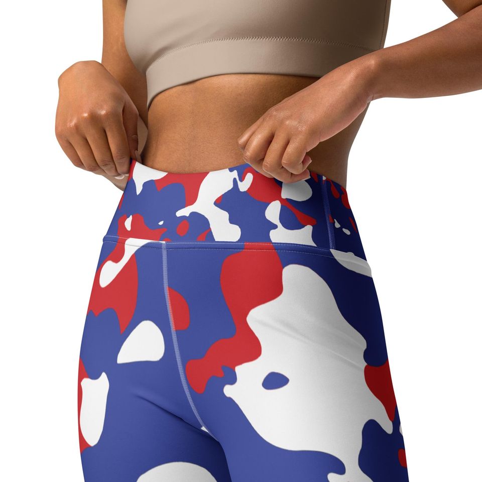 Blue and Red Camo Leggings