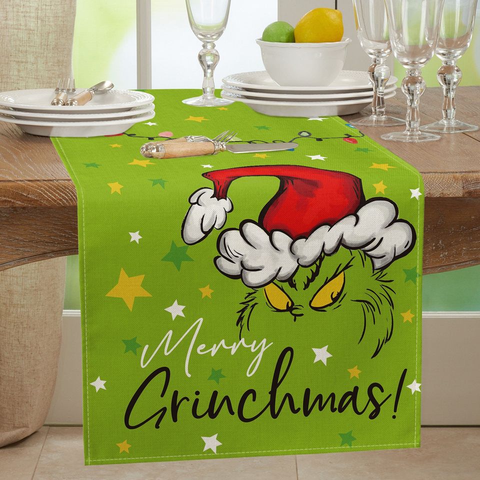 funny character Table Runner | Christmas Decor | Winter Decor | Merry Grin Table Runner