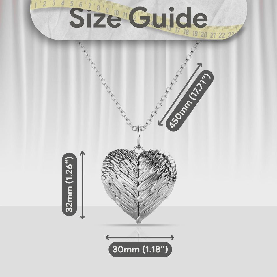 Personalized Photo Heart Locket Necklace with Angel Wings