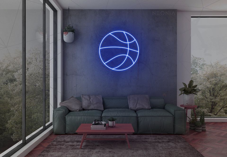 Basketball LED Neon Sign: Sports Bedroom Decor