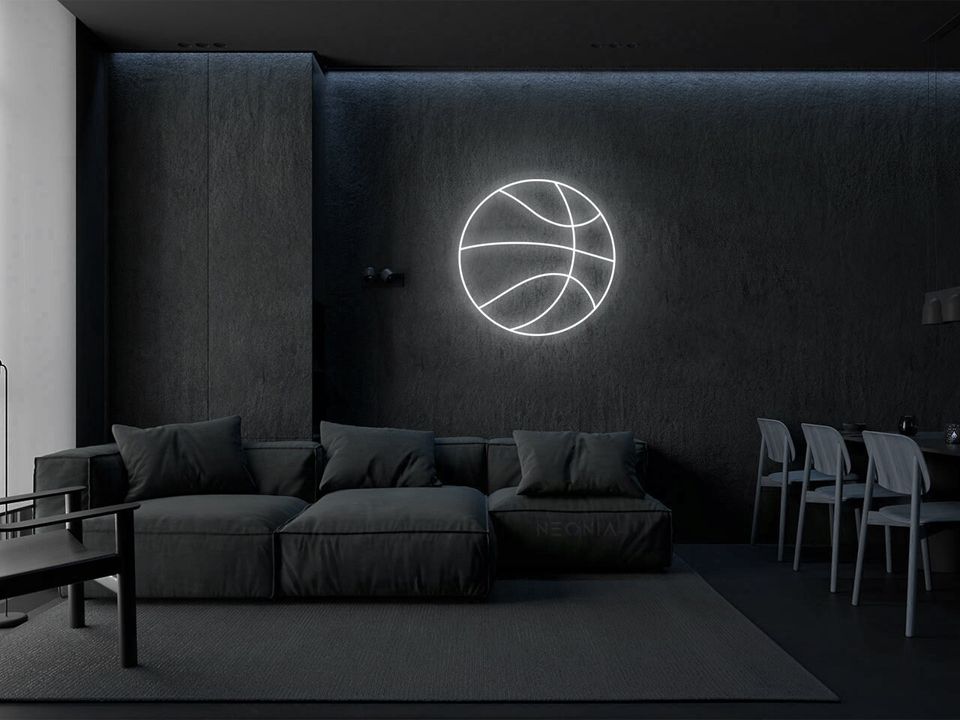 Basketball LED Neon Sign: Sports Bedroom Decor