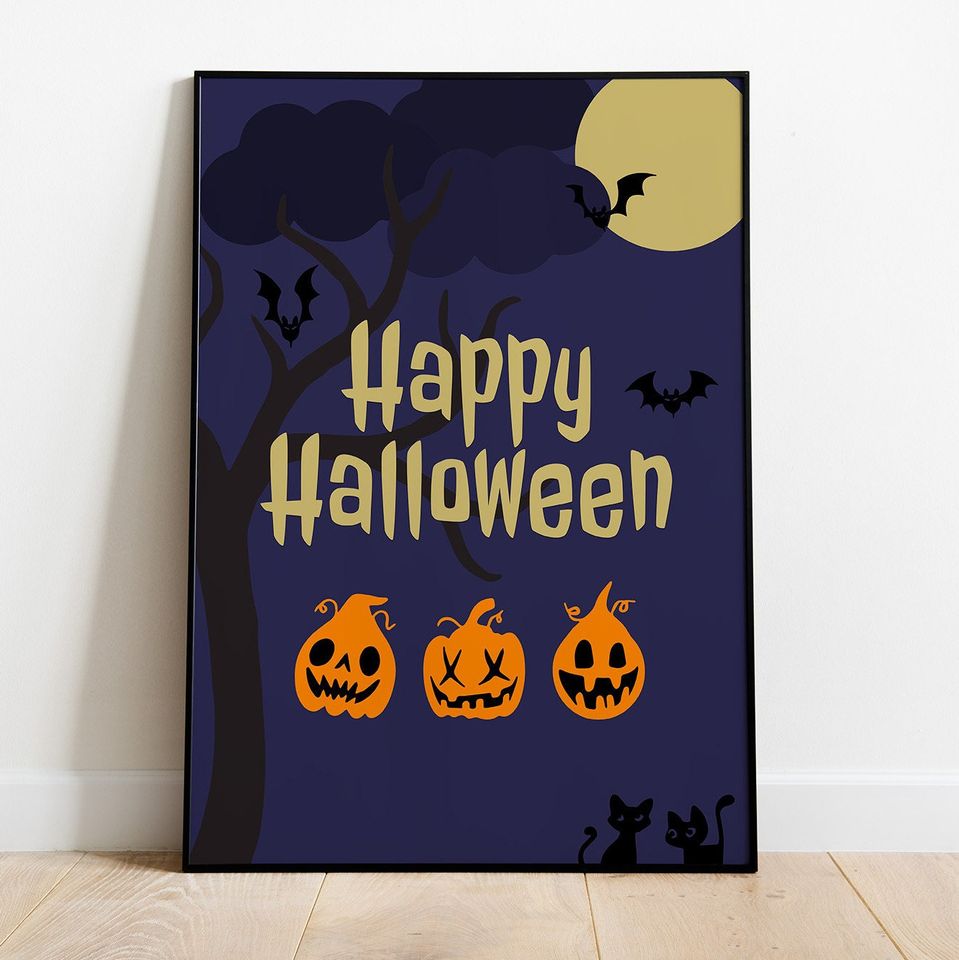 Happy Halloween - printable poster, printable wall art, downloadable print