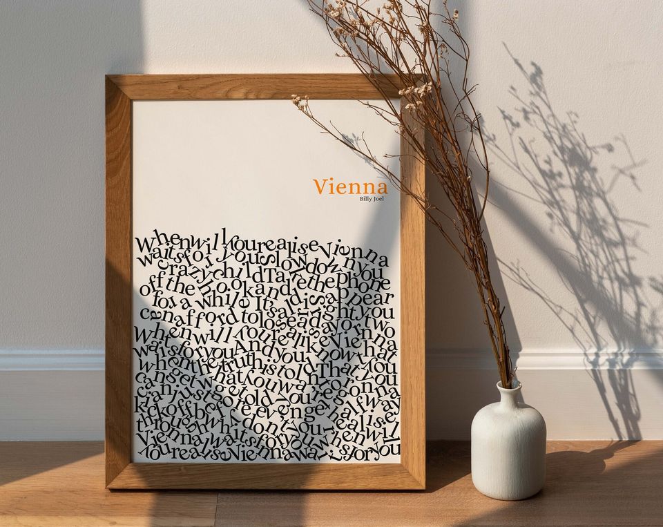 Vienna Billy Joel Poster, Lyrics Wall Art