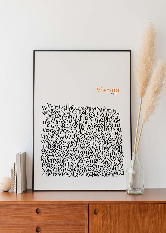 Vienna Billy Joel Poster, Lyrics Wall Art