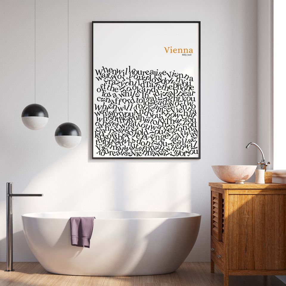 Vienna Billy Joel Poster, Lyrics Wall Art