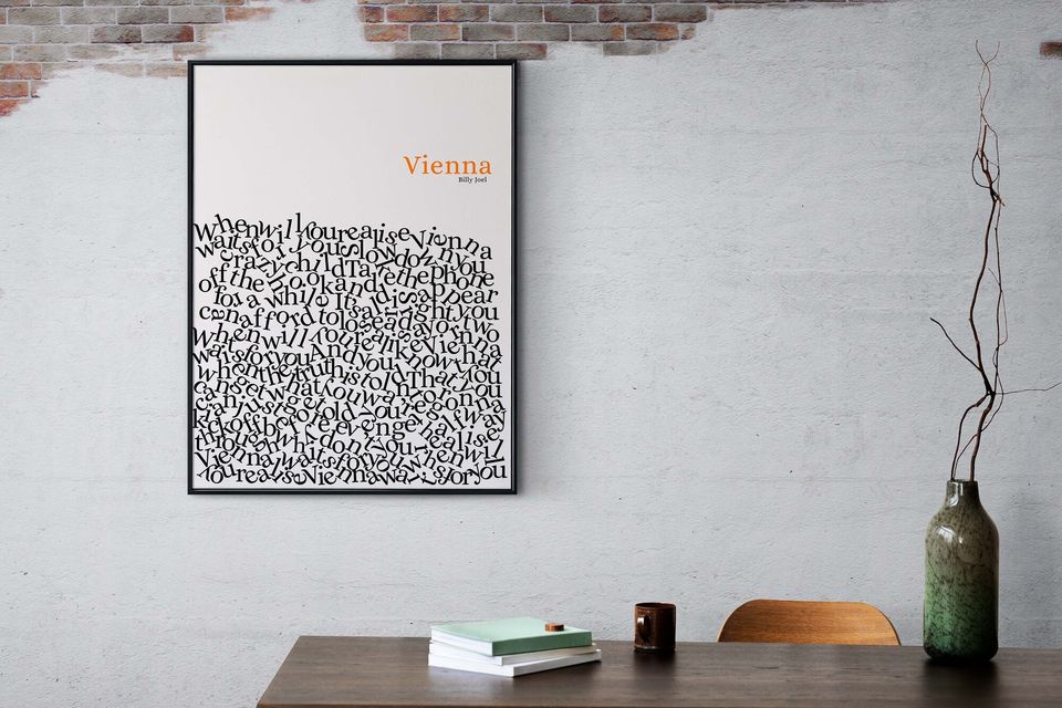 Vienna Billy Joel Poster, Lyrics Wall Art