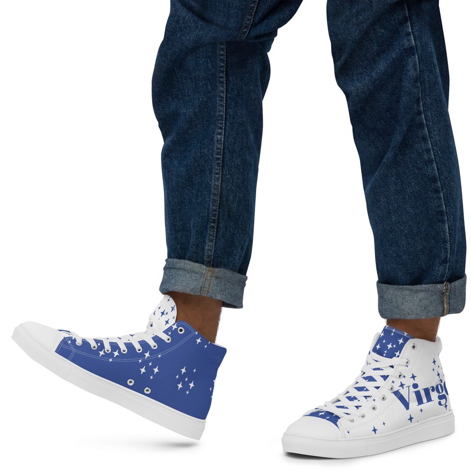 Virgo Sapphire Mens High Top Canvas Shoes