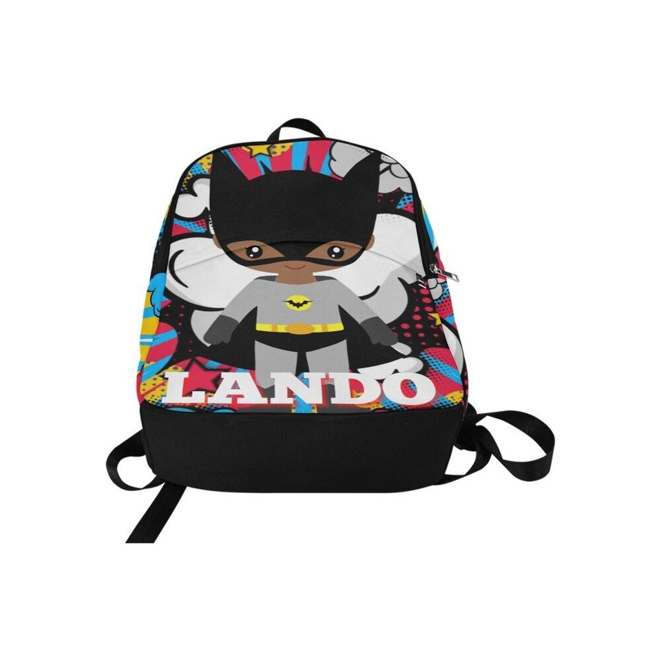 Black Boy Bat Superhero Backpack, Theme Park Backpack, Disney World Backpack