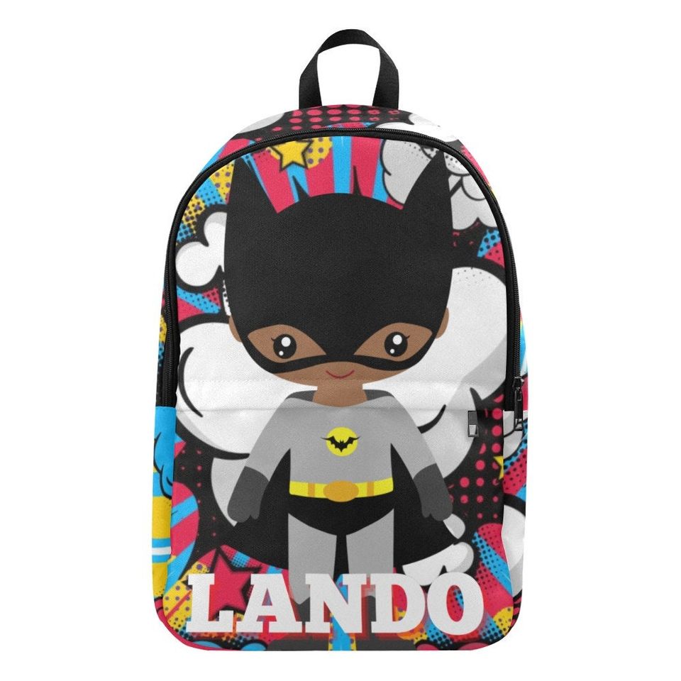 Black Boy Bat Superhero Backpack, Theme Park Backpack, Disney World Backpack