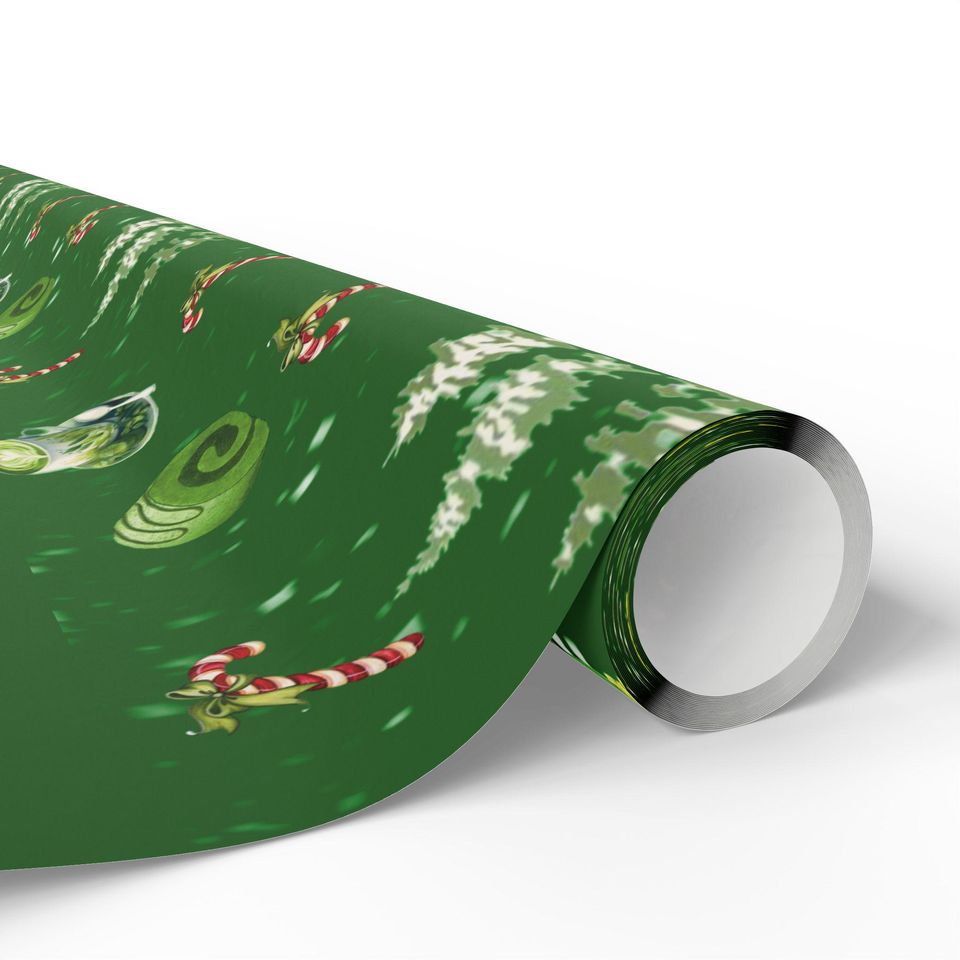 Matcha Dessert Matcha Christmas Wrapping Papers | Holiday Dessert Pattern