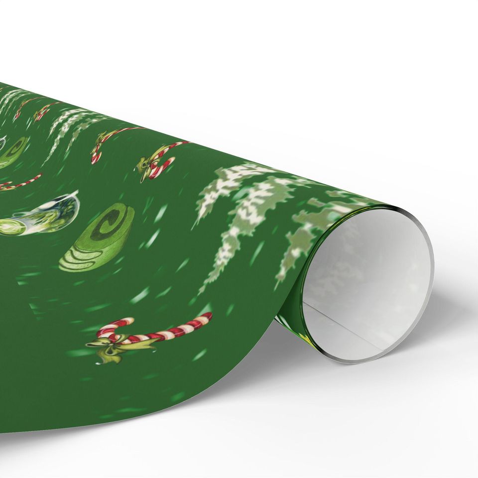 Matcha Dessert Matcha Christmas Wrapping Papers | Holiday Dessert Pattern