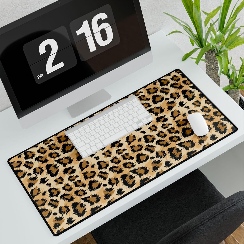 Large Leopard Desk Mat, Desk Accessories Decor