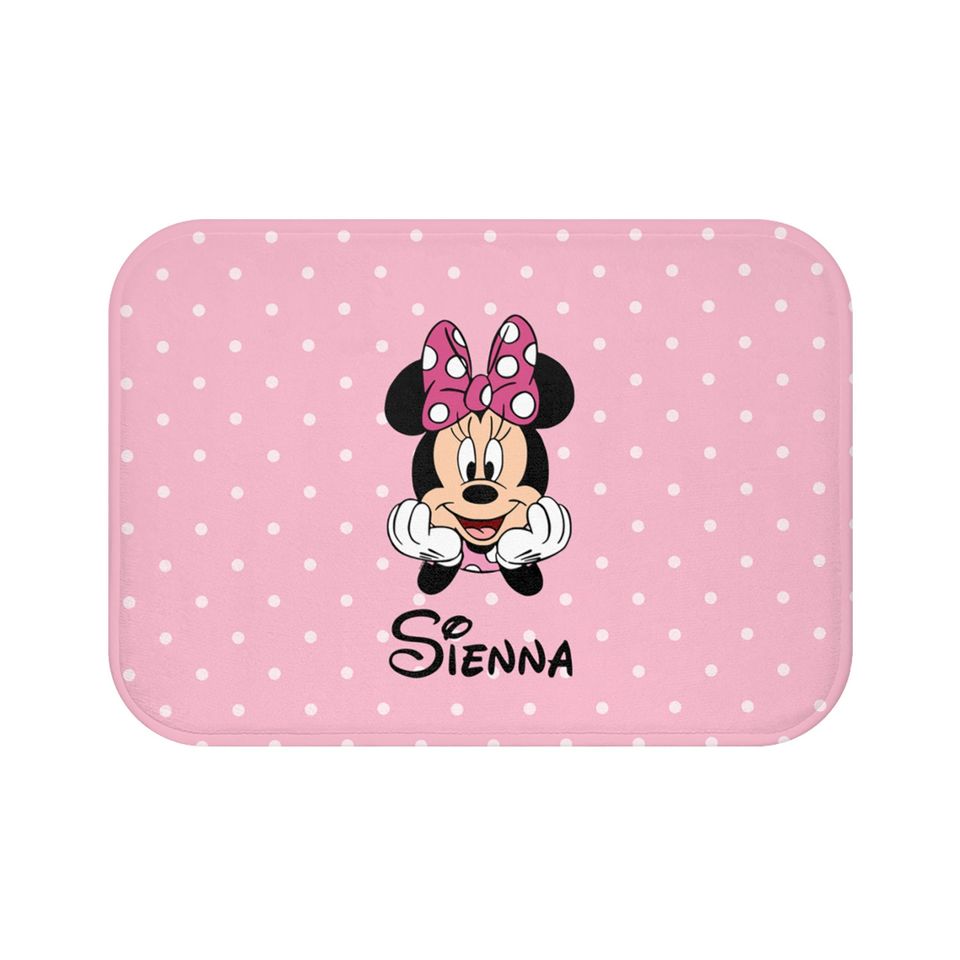 Personalized Minnie Mouse Disney Bath Mat, Disney Bathroom Decor