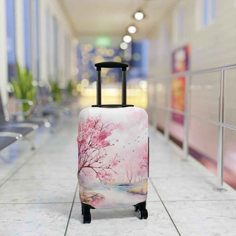 Beautiful Cherry Blossom Luggage Cover,