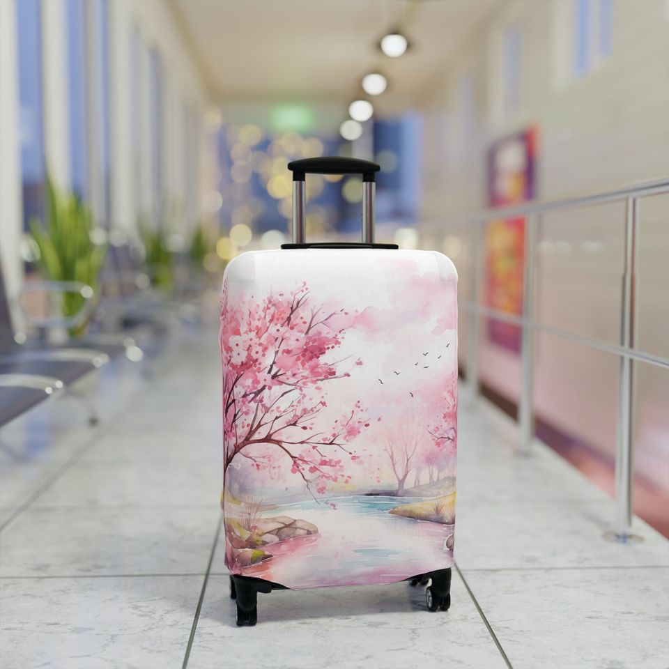 Beautiful Cherry Blossom Luggage Cover,