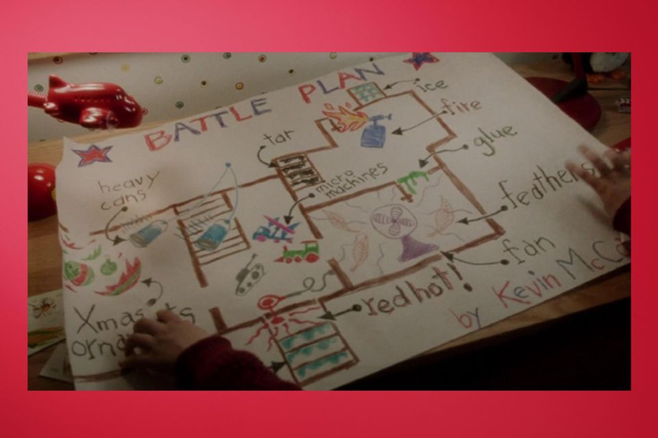 Home alone wrapping paper - battle plans - hand illustrated