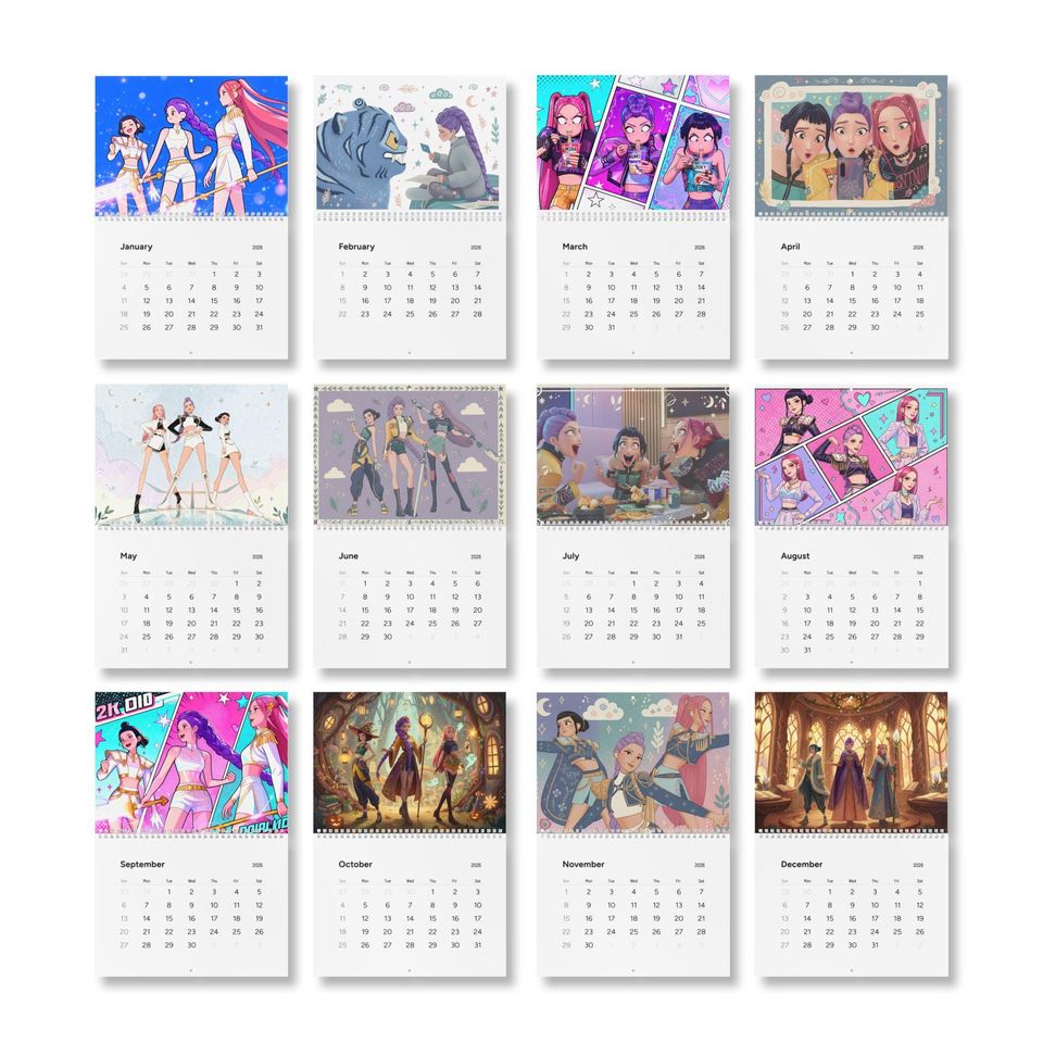 Kpop Demon Hunters Wall Calendar 2026 | Gift for girls