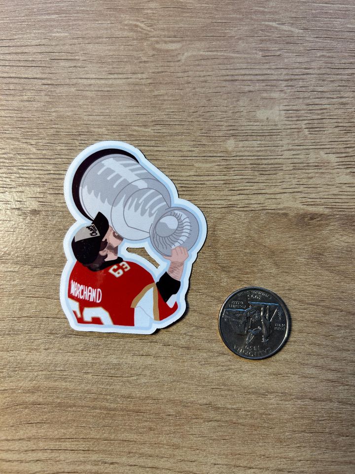 Brad Marchand Stanley Cup Sticker Florida Panthers Water Resistant