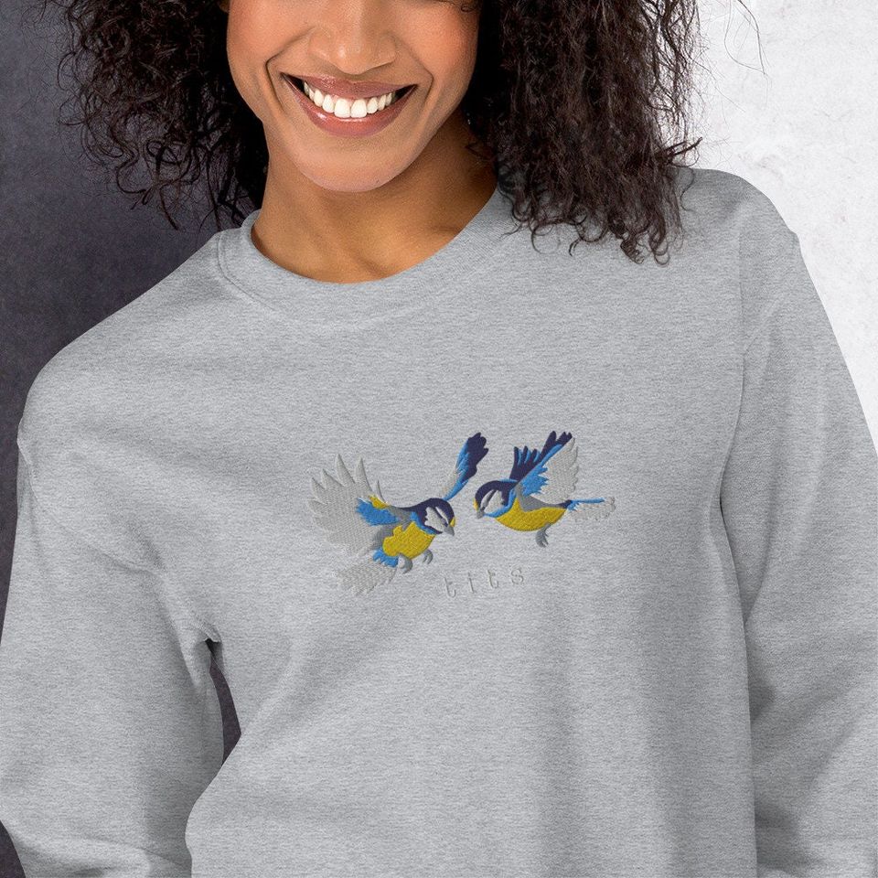 Crewneck "Tits" Embroidered Sweatshirt