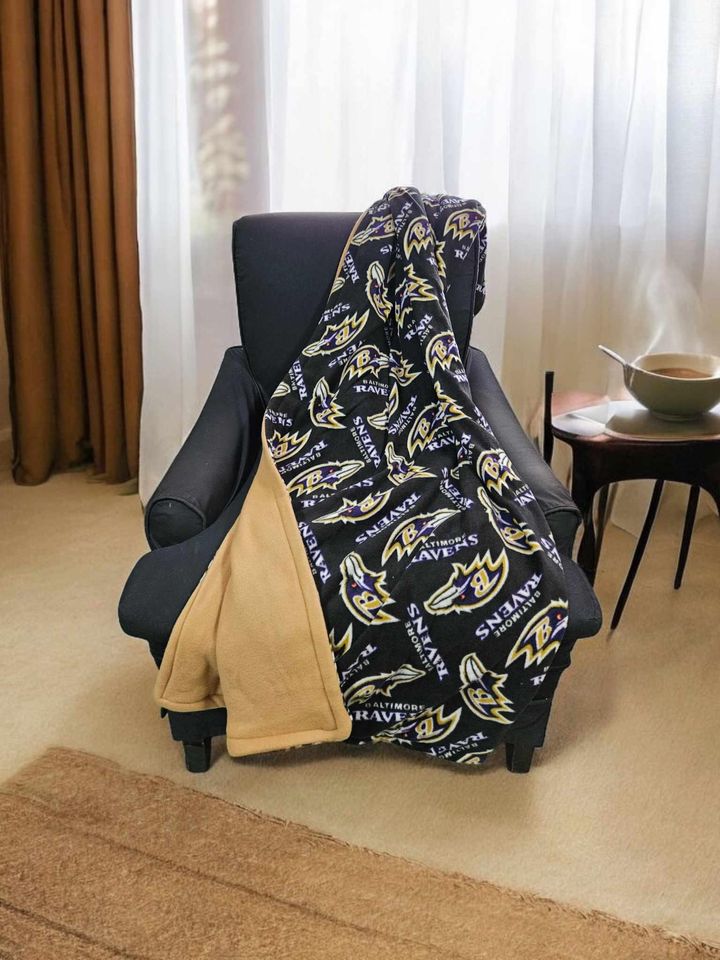Baltimore Ravens football reversible fleece throw blanket