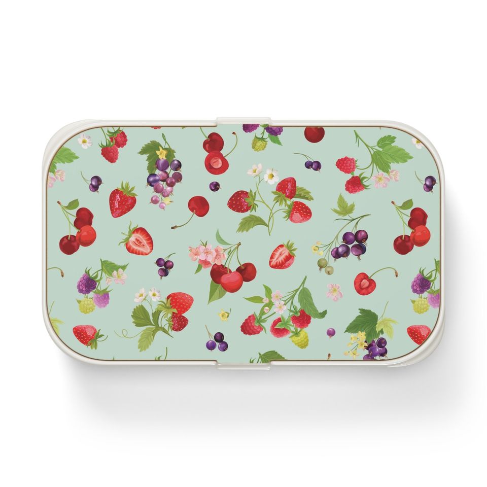 Cherries and Strawberries Bento Lunch Box, Student Lunch Box, Back To School Gift