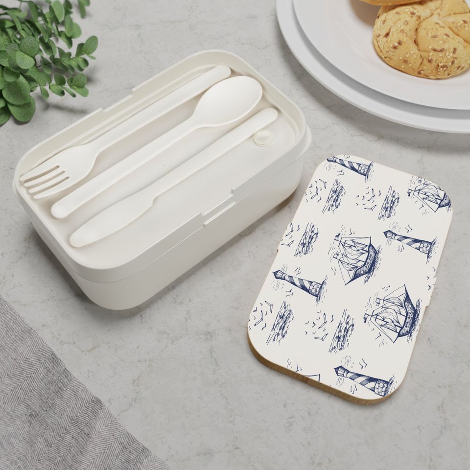 Vintage Ships Bento Lunch Box, Student Lunch Box, Back To School Gift