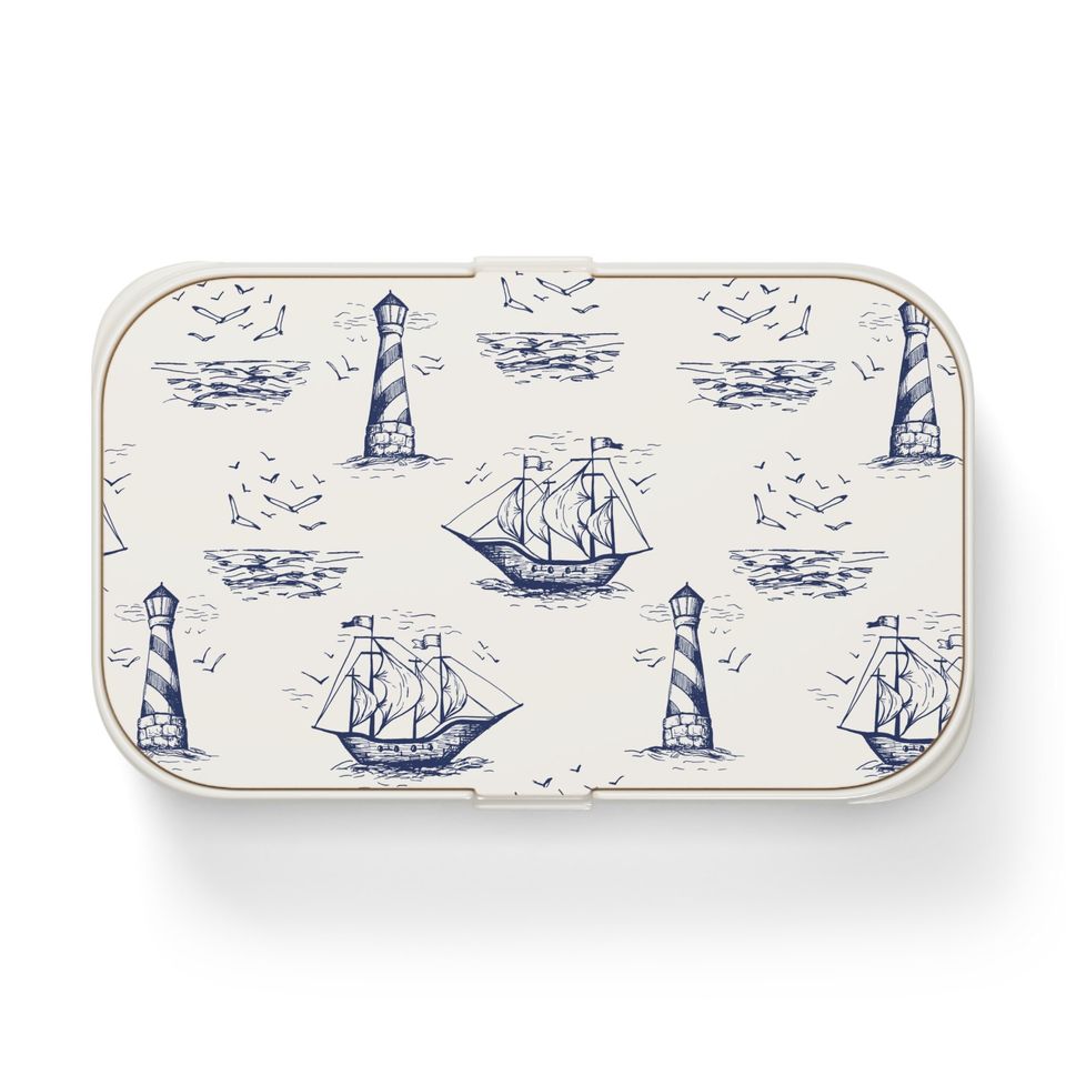 Vintage Ships Bento Lunch Box, Student Lunch Box, Back To School Gift