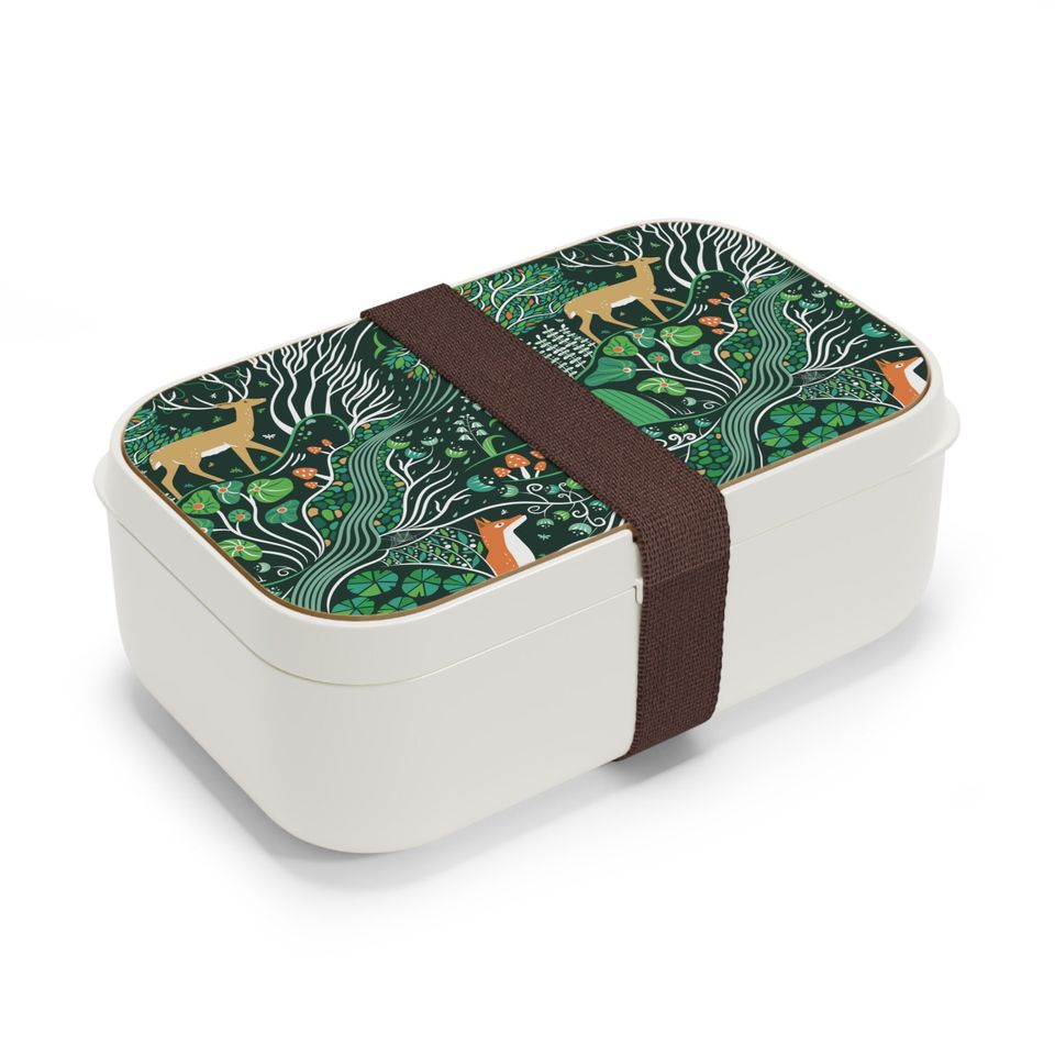 Emerald Forest Bento Lunch Box, Student Lunch Box, Back To School Gift