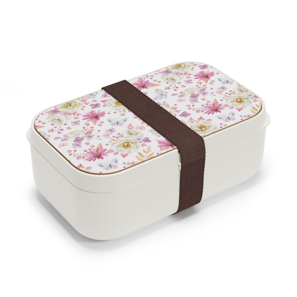 Spring Butterflies and Roses Bento Lunch Box, Student Lunch Box, Back To School Gift
