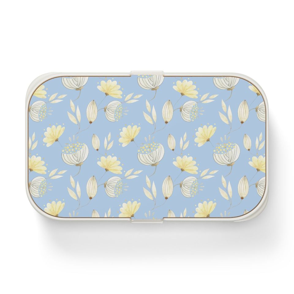 Yellow Flowers Bento Lunch Box, Student Lunch Box, Back To School Gift