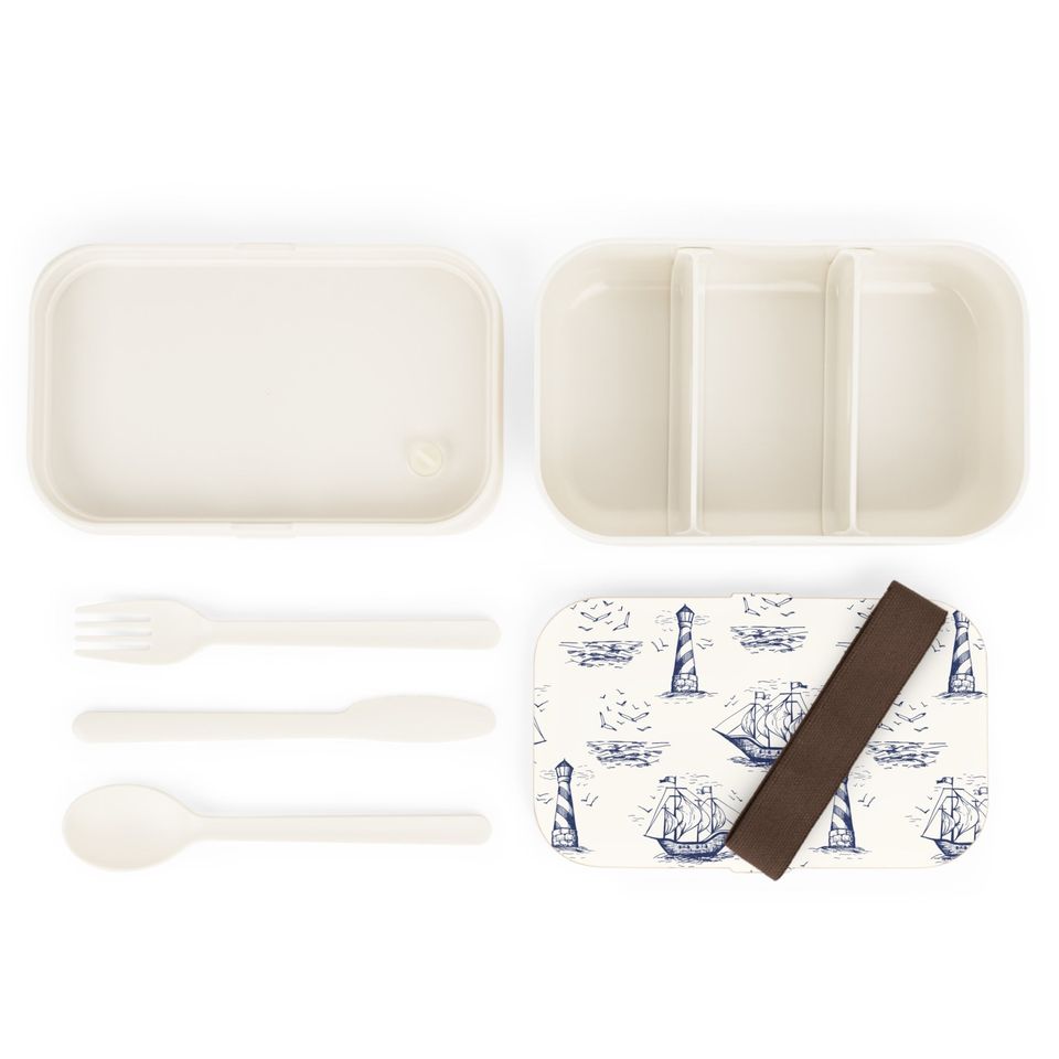 Vintage Ships Bento Lunch Box, Student Lunch Box, Back To School Gift