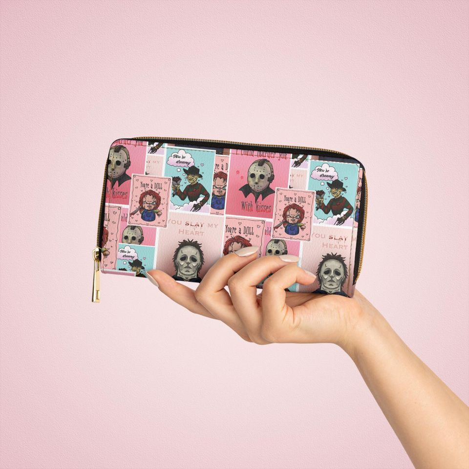 Horror Valentines Day Leather Wallet