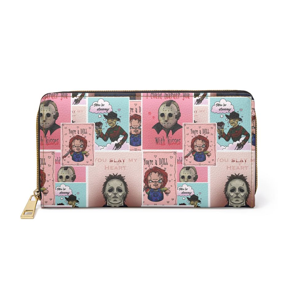 Horror Valentines Day Leather Wallet